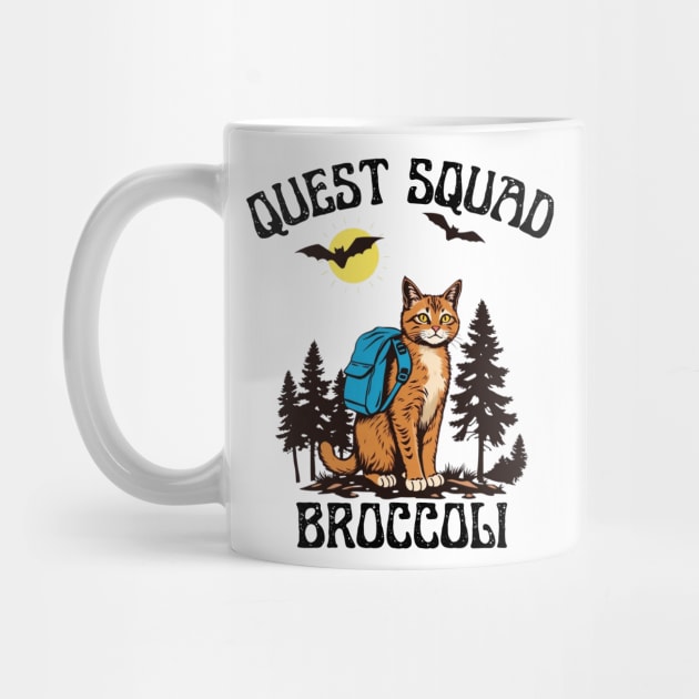 Quest Squad Broccoli Adventure Cat Fantasy by Creatifly Graphic Tees